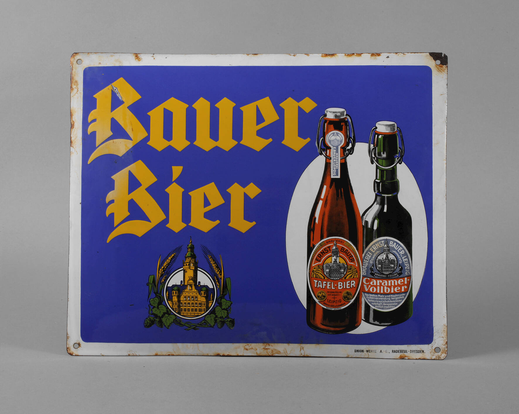 Emailleschild Brauerei Ernst Bauer