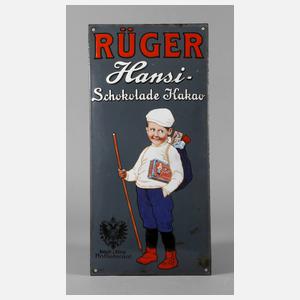 Emailleschild Rüger