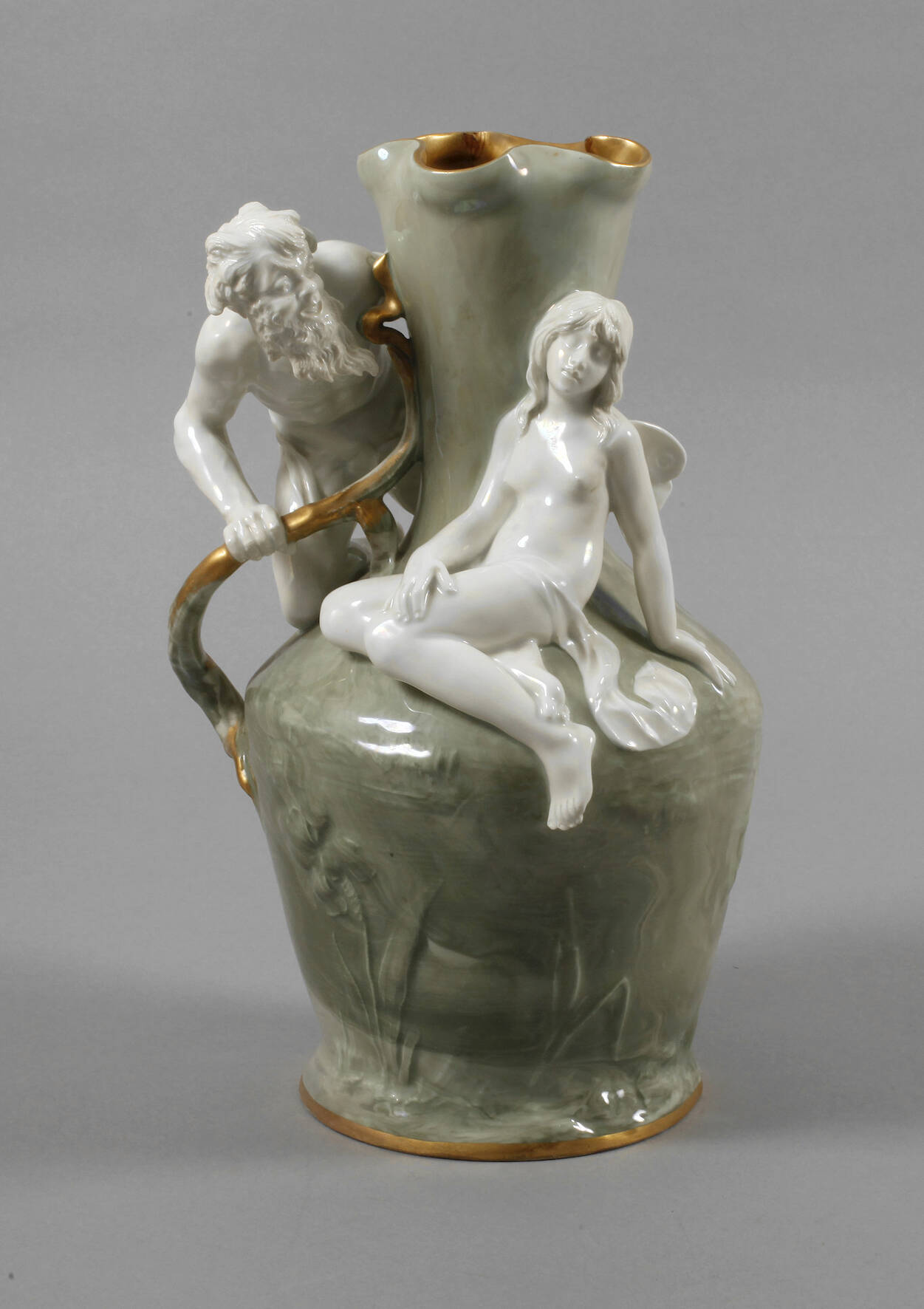 Rosenthal Ziervase mit Figurenstaffage