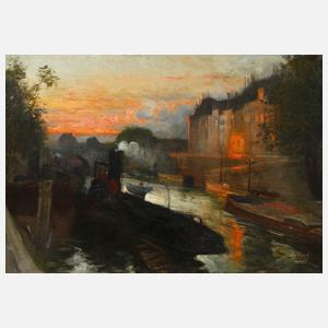 Silbert, Abend an der Seine in Paris