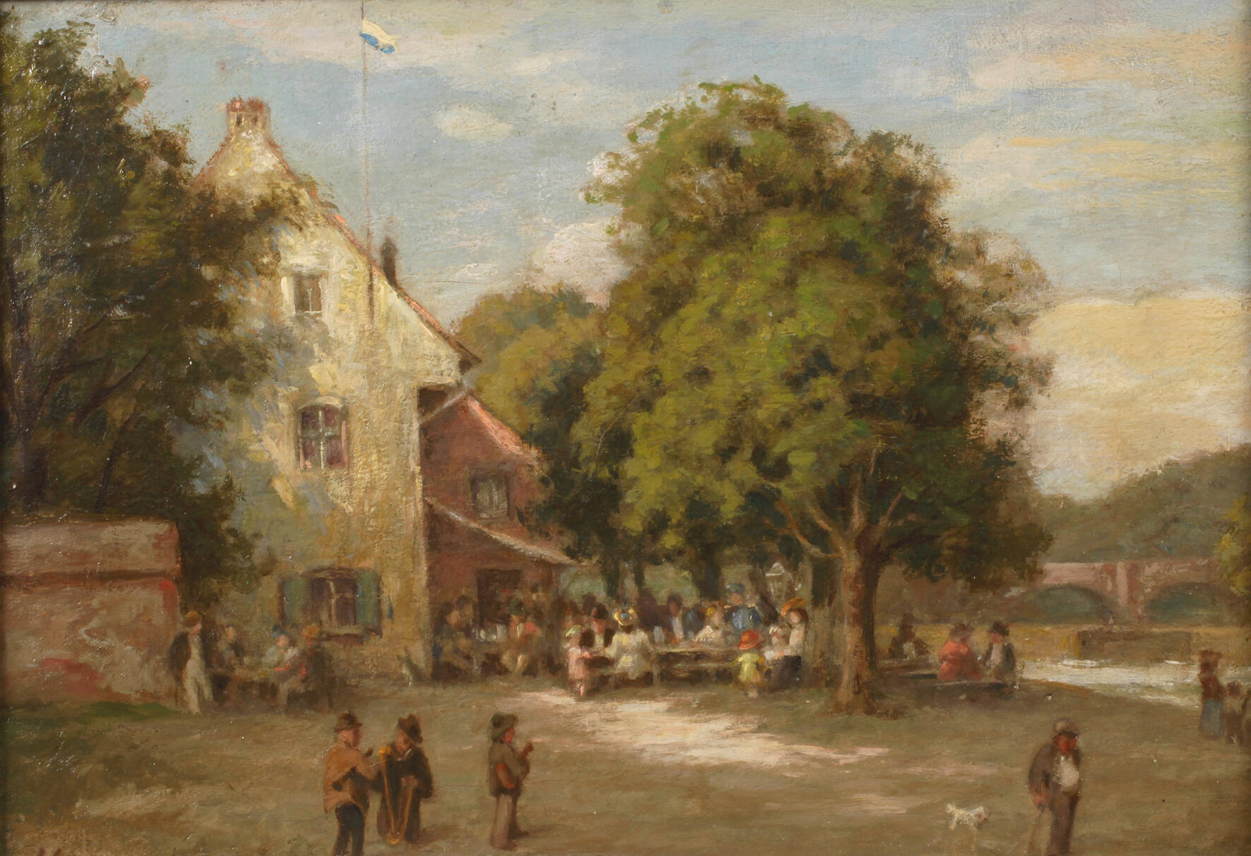 H. Lang, Biergarten an der Isar