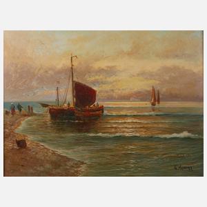 Franz Waldegg, Fischerboot am Strand