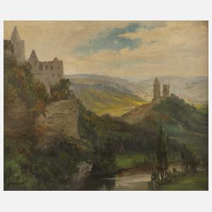 "Blick auf Rudelsburg und Saaleck"