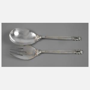 Georg Jensen Salatbesteck "König Acorn"