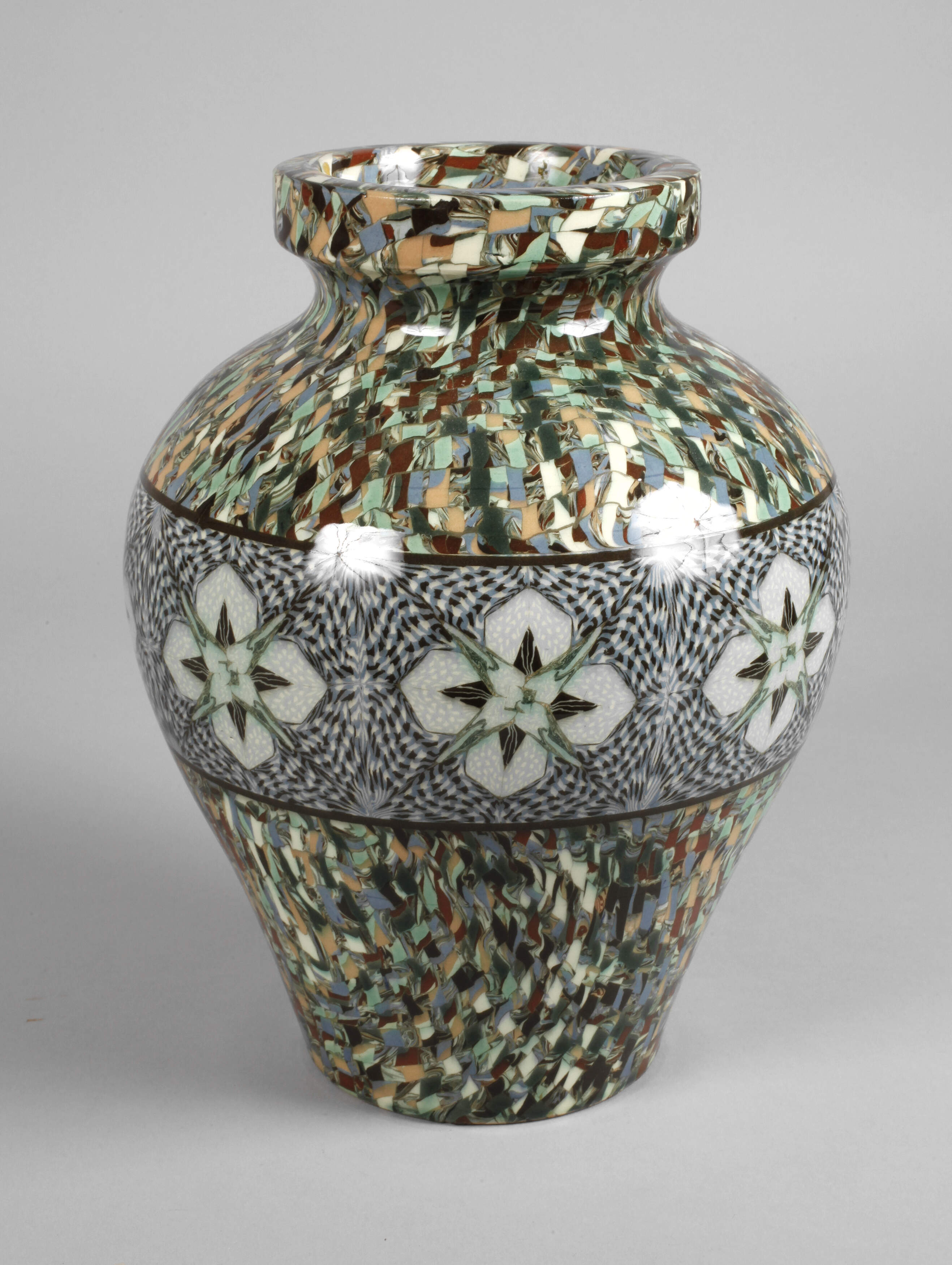 Vallauris Keramik-Vase Mikromosaik