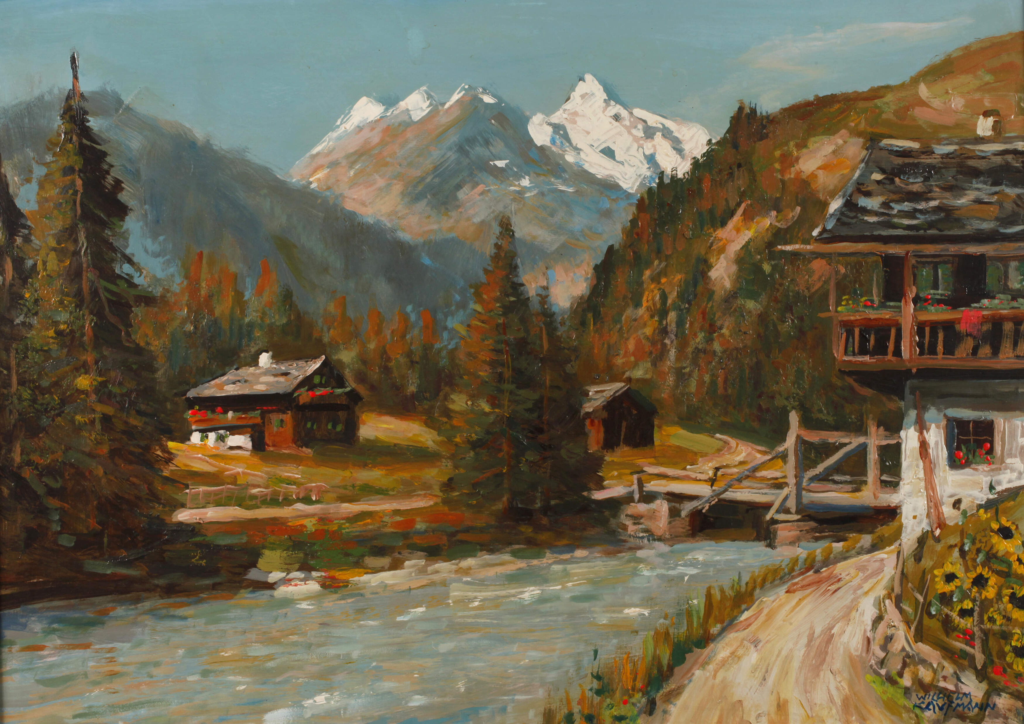 Wilhelm Kaufmann, Alpenlandschaft mit Bach