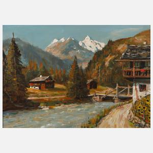 Wilhelm Kaufmann, Alpenlandschaft mit Bach