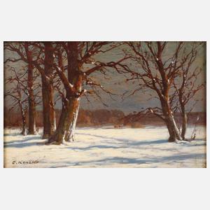 Carl Kenzler, Bäume in Winterlandschaft