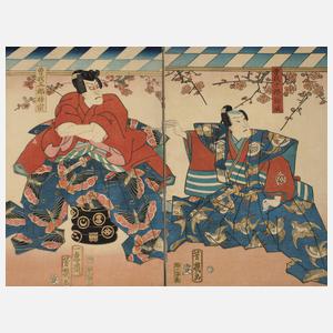 Zwei Farbholzschnitte Utagawa Kunisada (Toyokuni III.)