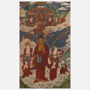 Thangka Stehender Buddha Shakyamuni