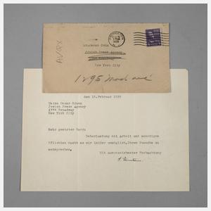 Albert Einstein,  Brief mit Autograph