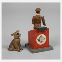 Lineol Massefigur mit Rednerpult und Hund111