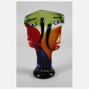 Gilde Glass Art Skulptur Doppelgesicht