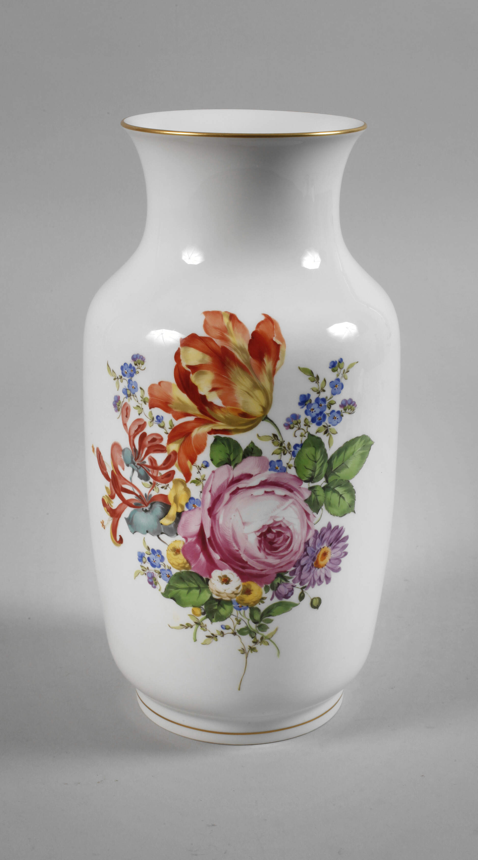 Meissen Balustervase Blumenmalerei