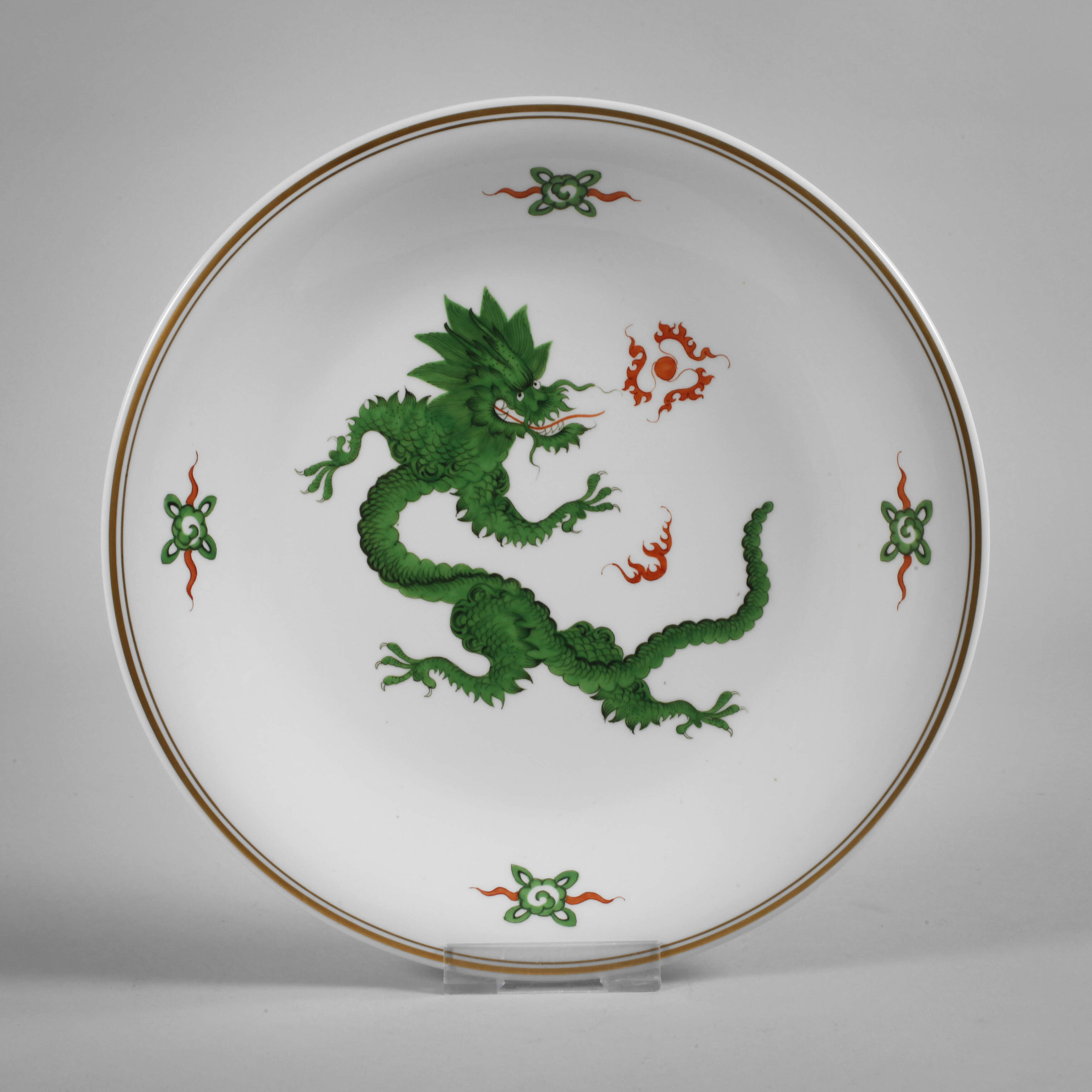 Meissen Wandteller "Grüner Mingdrache"