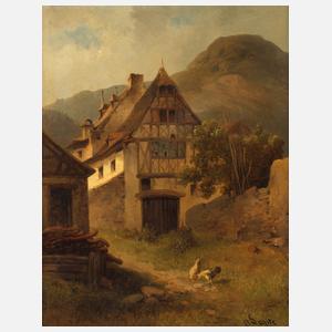 Carl Lafite, Fachwerkhaus im Gebirge