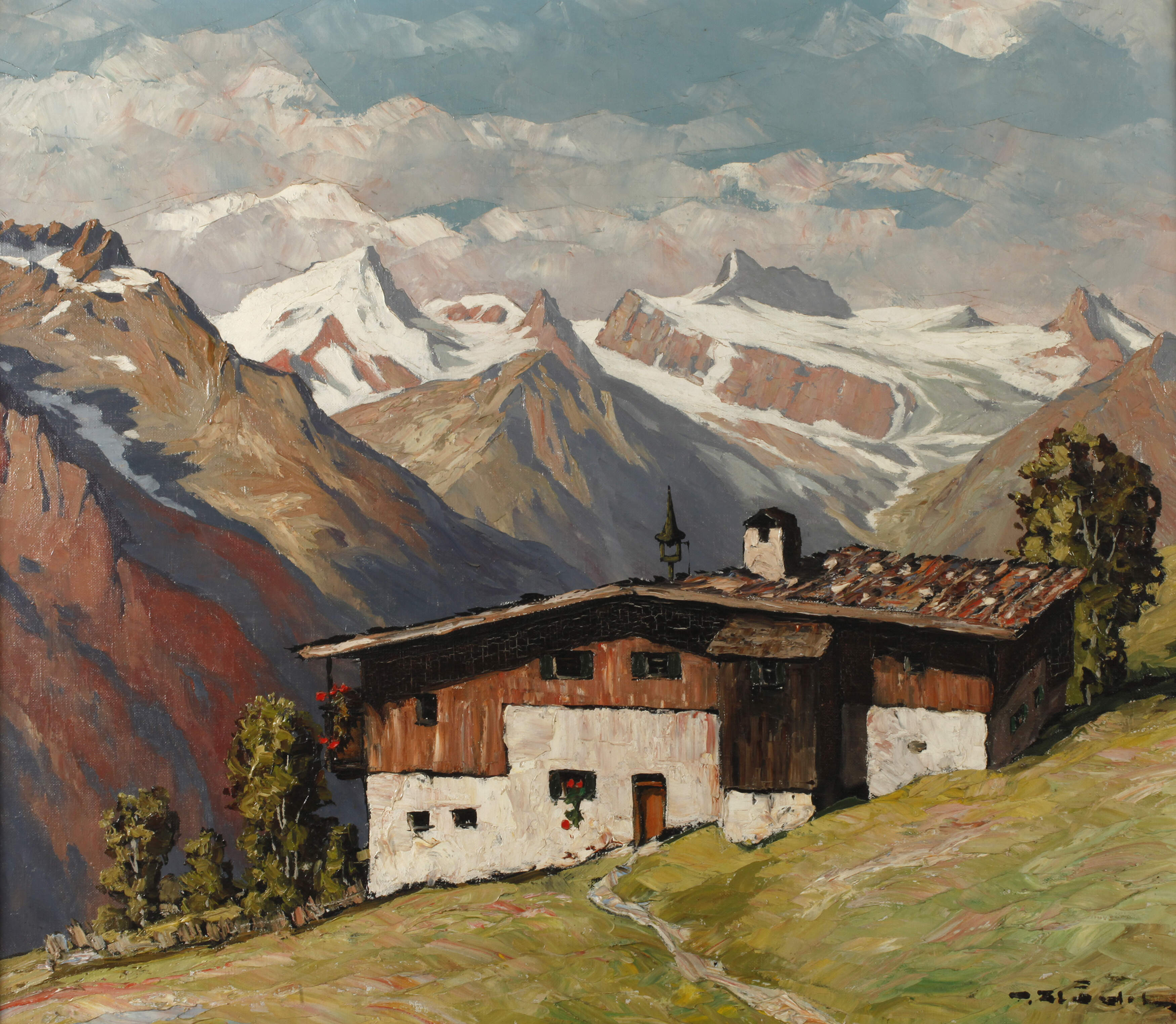 Fritz Blädel, "Blick in die Stubaier Gletscher"