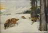 Gustav Greiner-Vetter, Wolfsrudel in Winterlandschaft