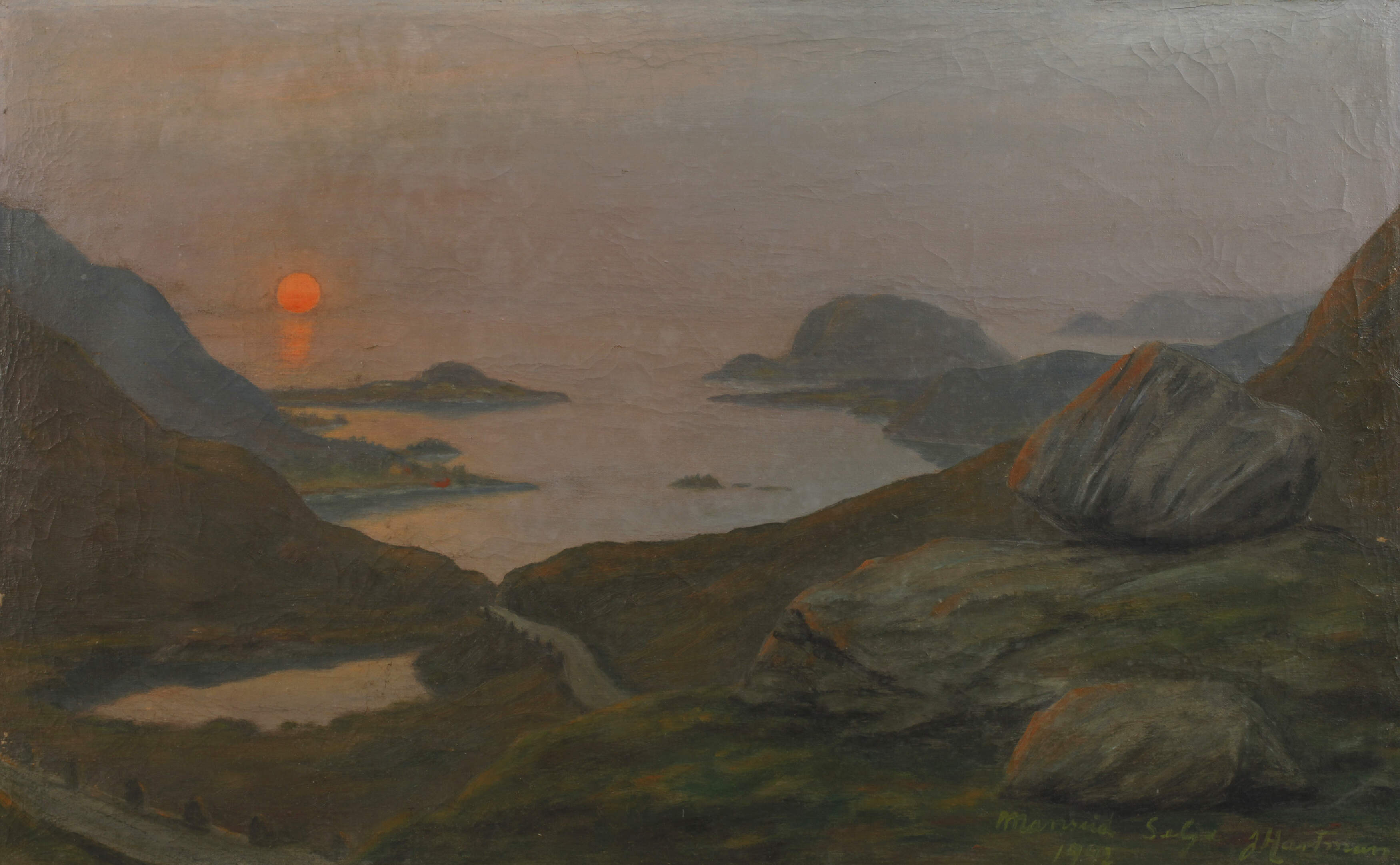 J. Hartman, Küste im Sonnenuntergang