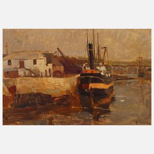 Rudolf Hellwag, "Hafen in Cornwall"