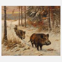 Willy Lorenz, Wildschweinrotte im Winterwald111