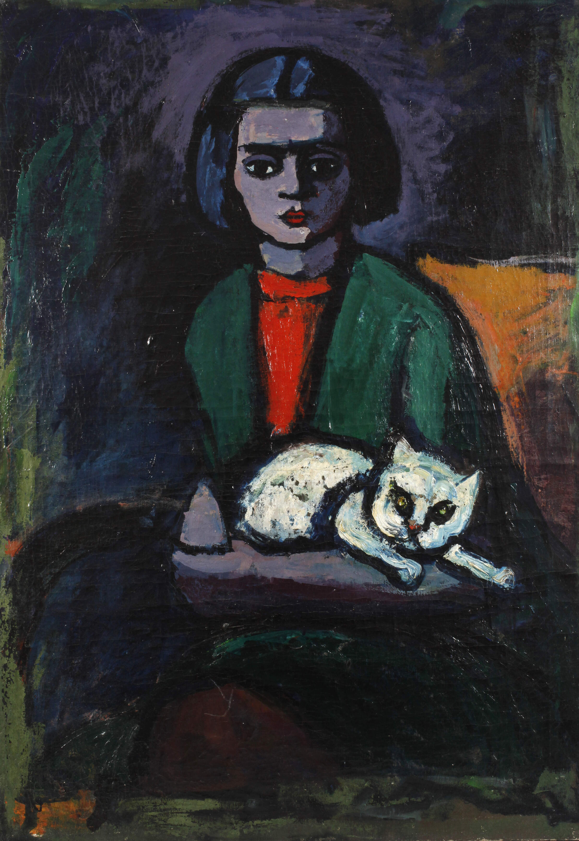 Mädchen mit Katze