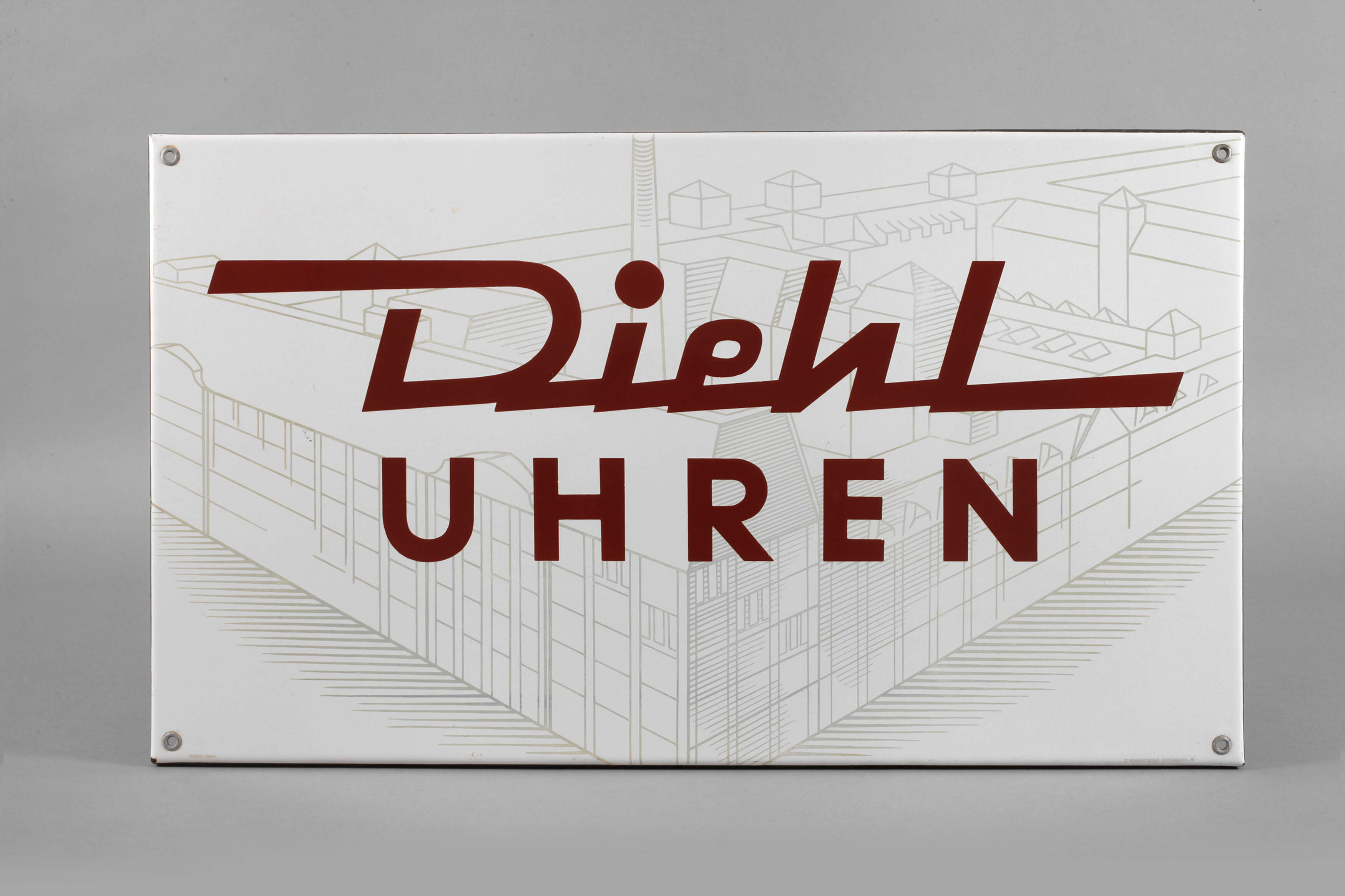 Emailleschild Diehl Uhren