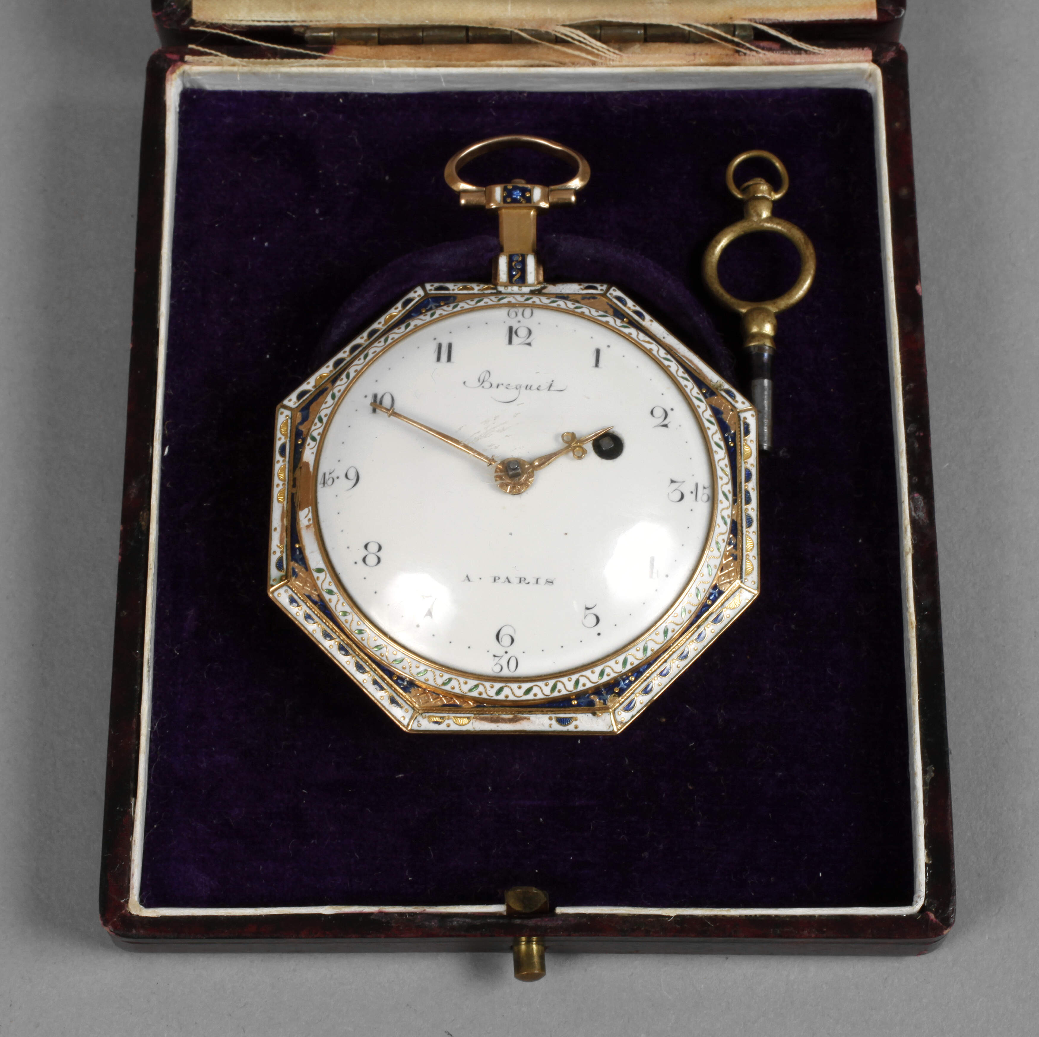 Feine Spindeltaschenuhr Gold