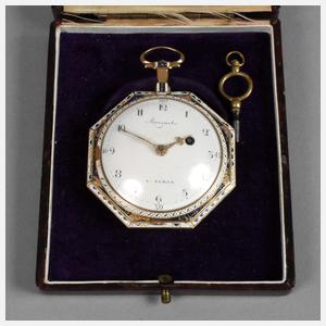 Feine Spindeltaschenuhr Gold