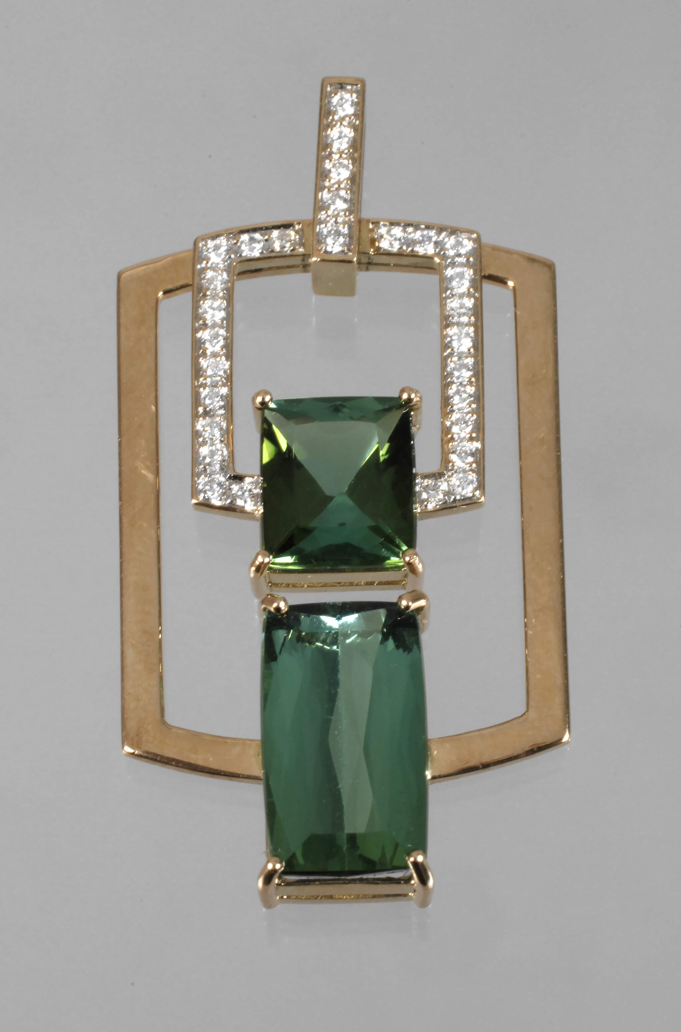 Schmuckanhänger mit Turmalin, Peridot und Diamanten