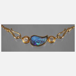 Damencollier mit Opal und Brillanten