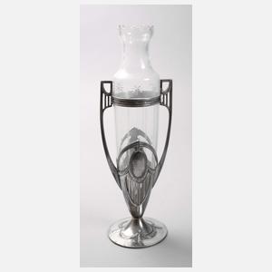 WMF Geislingen Vase mit Metallmontierung