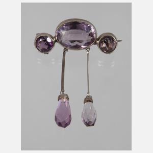 Brosche mit Amethysten