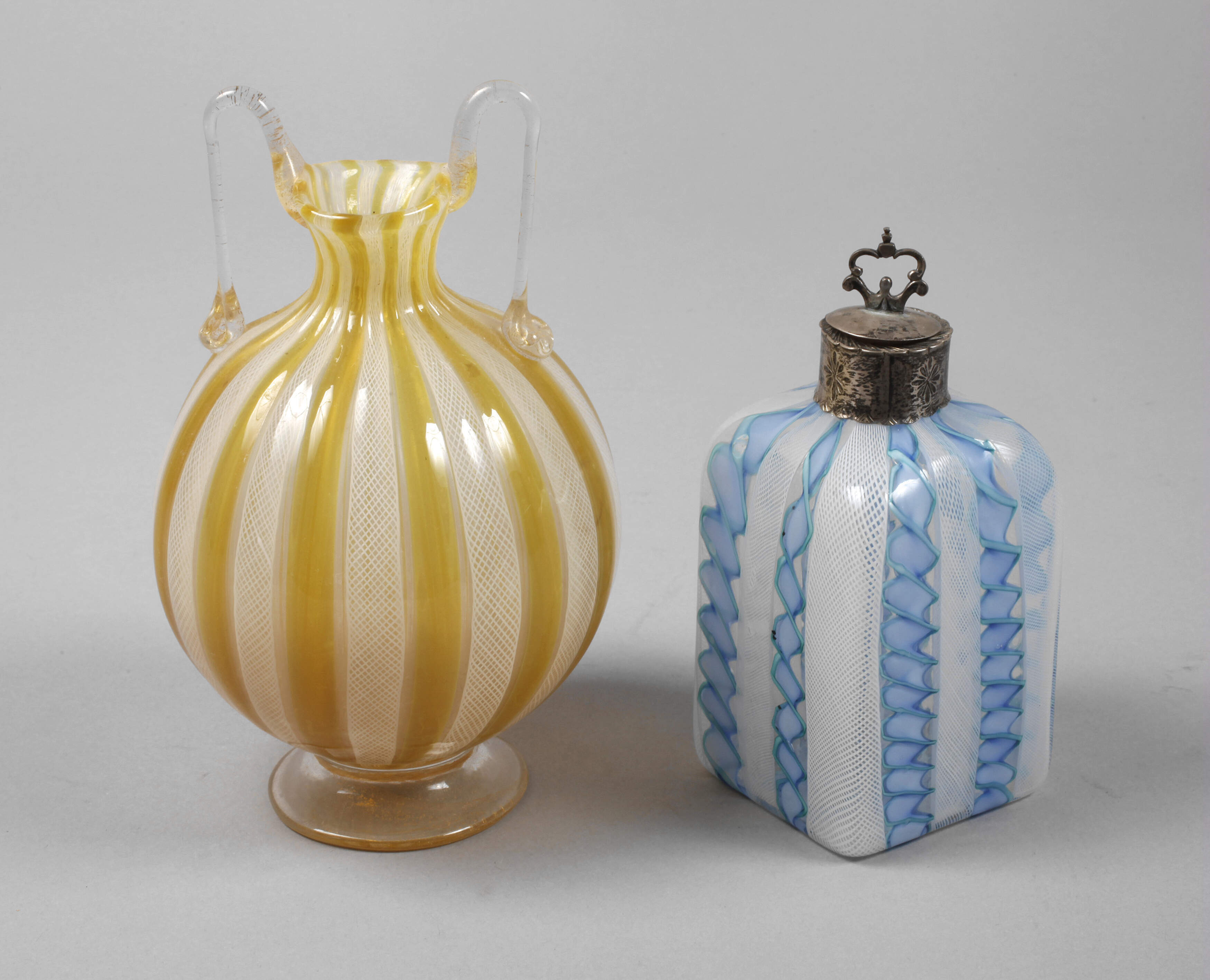 Murano Vase und Flakon "Zanfirico"