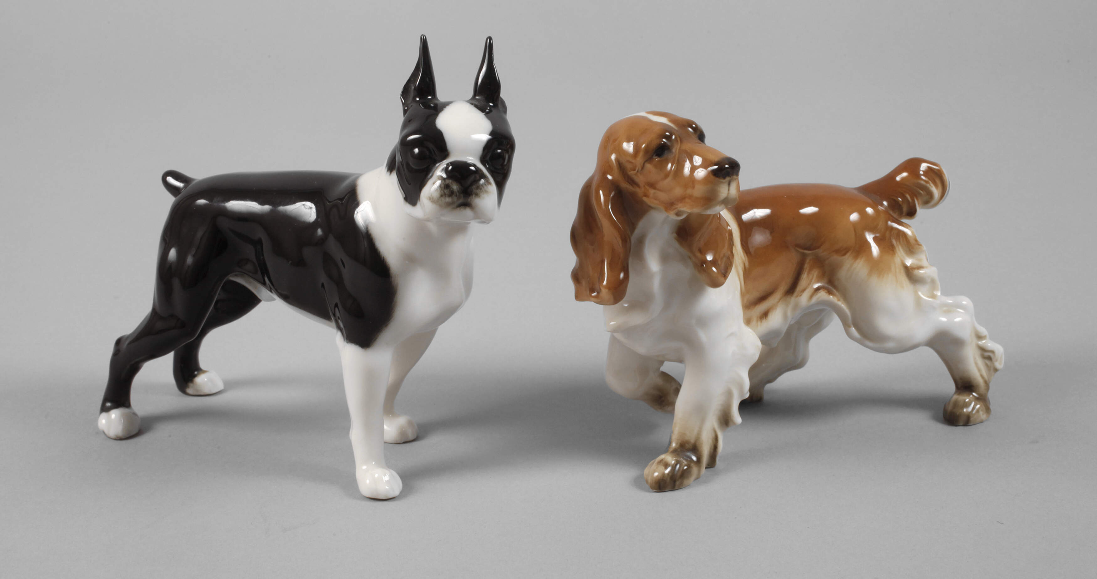 Hutschenreuther "Boston Terrier" und "Spaniel"