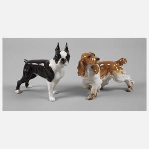 Hutschenreuther "Boston Terrier" und "Spaniel"