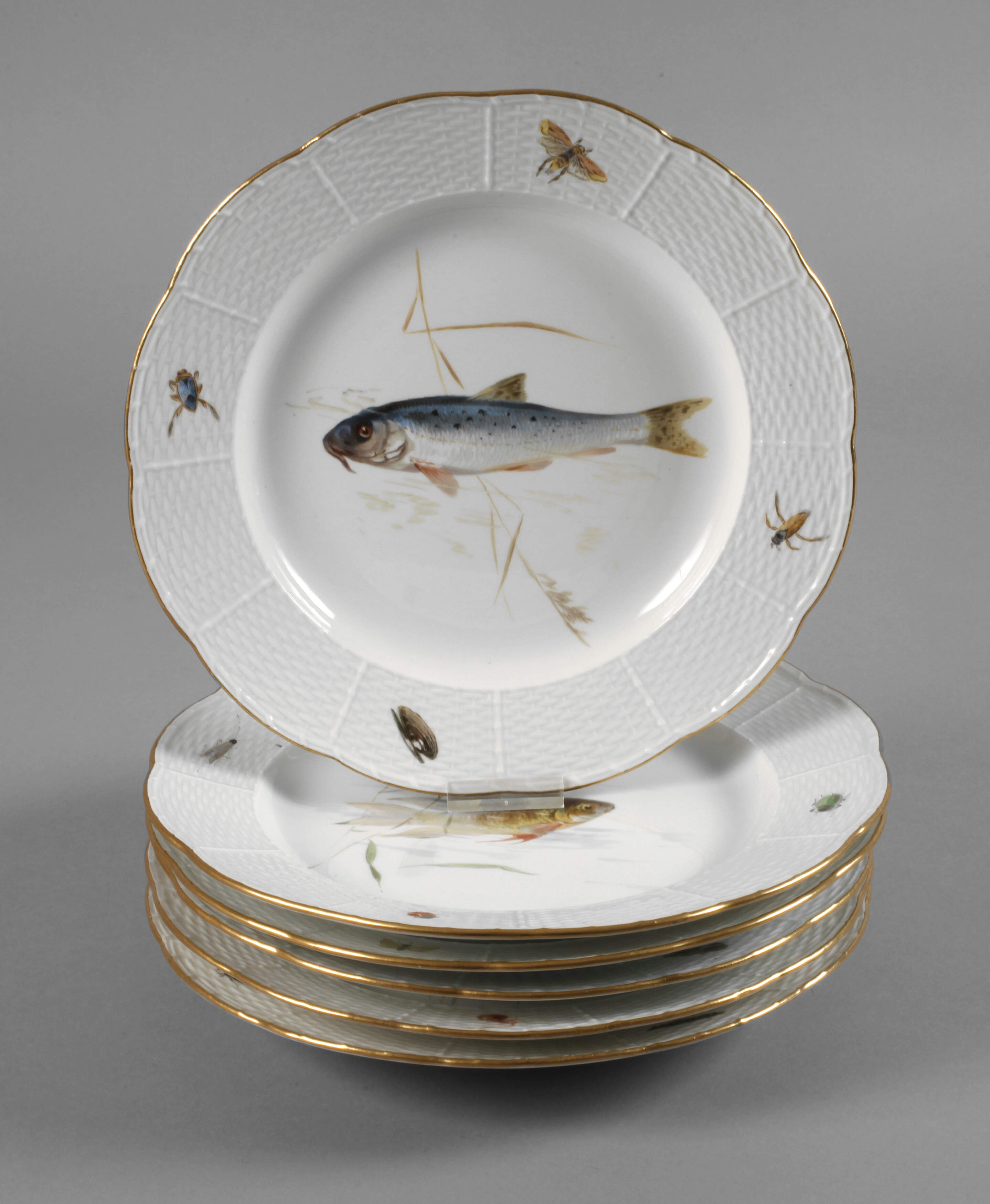 Meissen sechs Fischteller