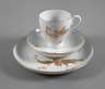 Meissen Kaffeegedeck Prachtvogel in Rot und Gold