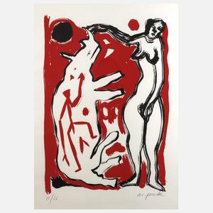 AR Penck, Nashorn und Frau