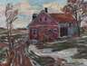 Fredo Bley, "Rotes Bauernhaus im Winter"