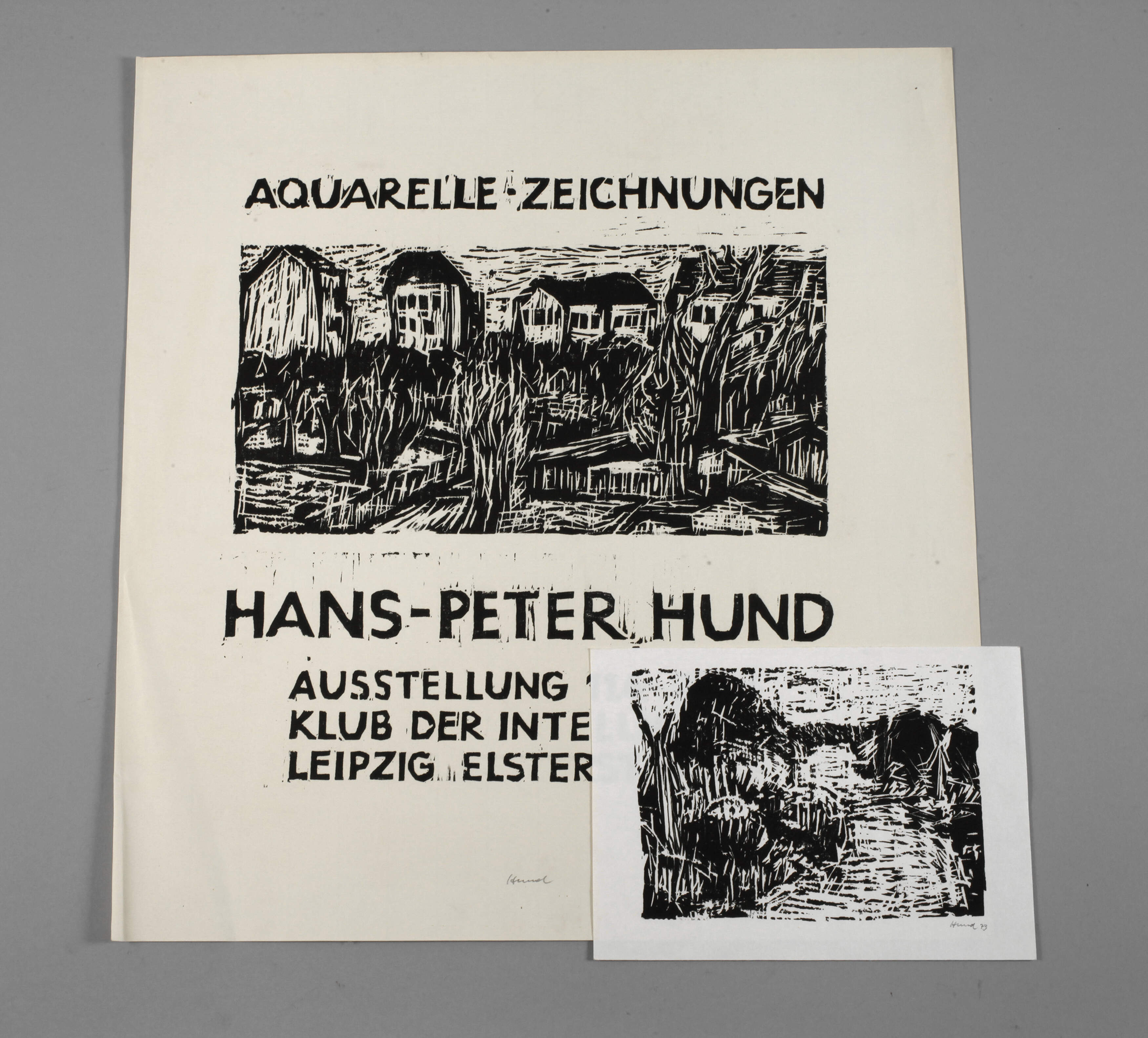 Hans-Peter Hund, zwei Holzschnitte