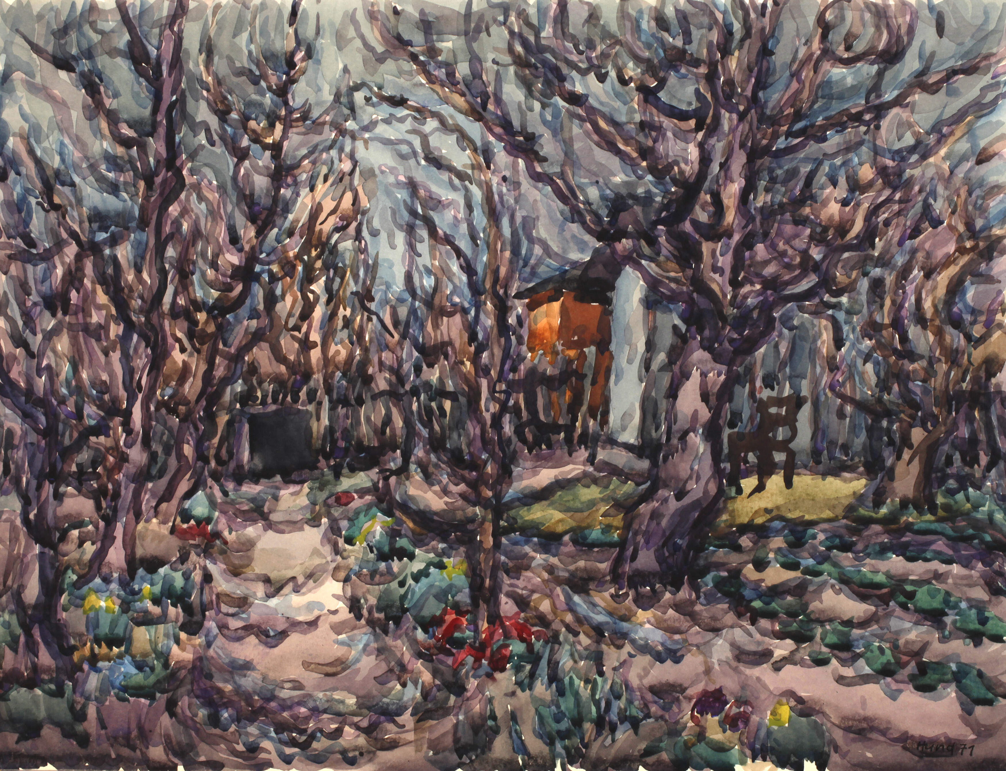 Hans-Peter Hund, "Garten im Vorfrühling"