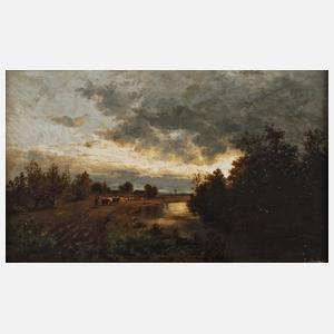 E. v. Boeckh, Abendstimmung auf dem Land