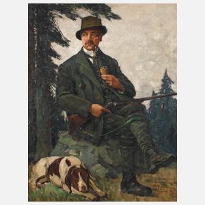 Fritz Köhler, Jäger mit Hund