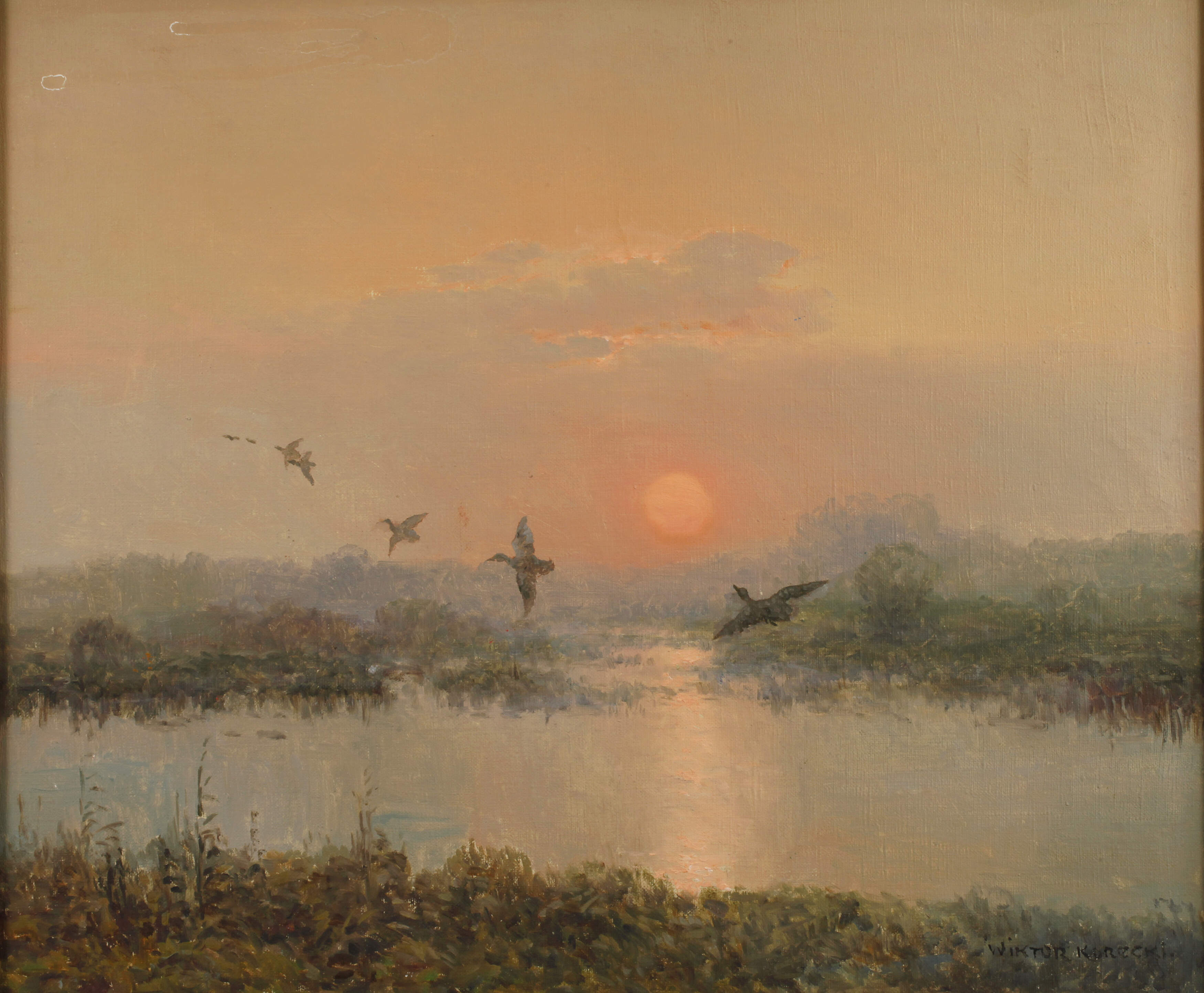 Wiktor Korecki, Flug im Sonnenuntergang