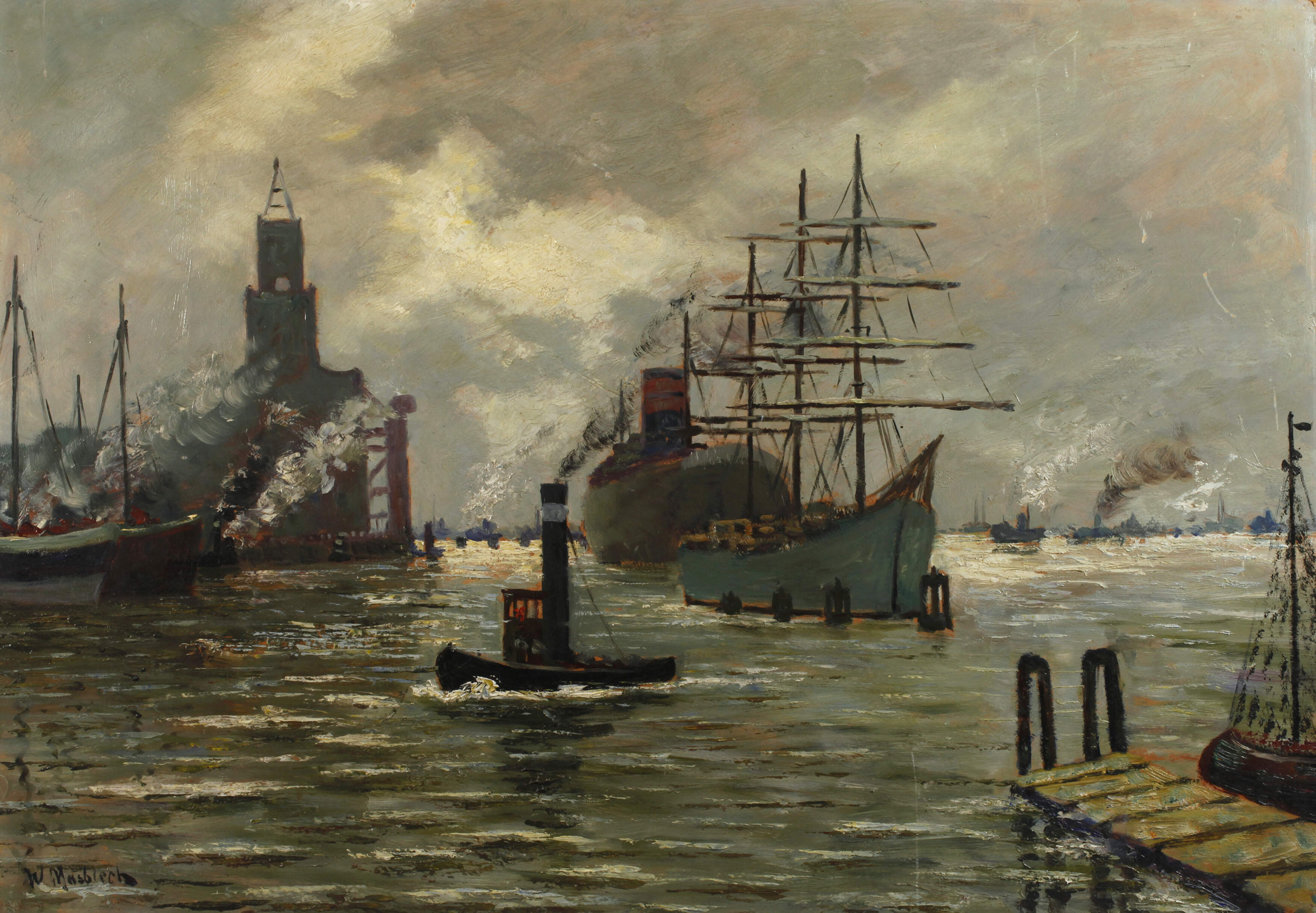 Wilhelm Mosblech der Jüngere, Hamburger Hafen