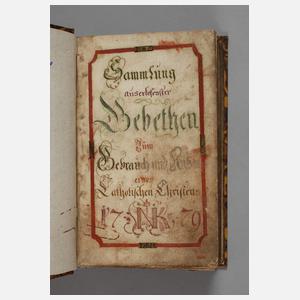 Handschriftliches Gebetbuch 1779