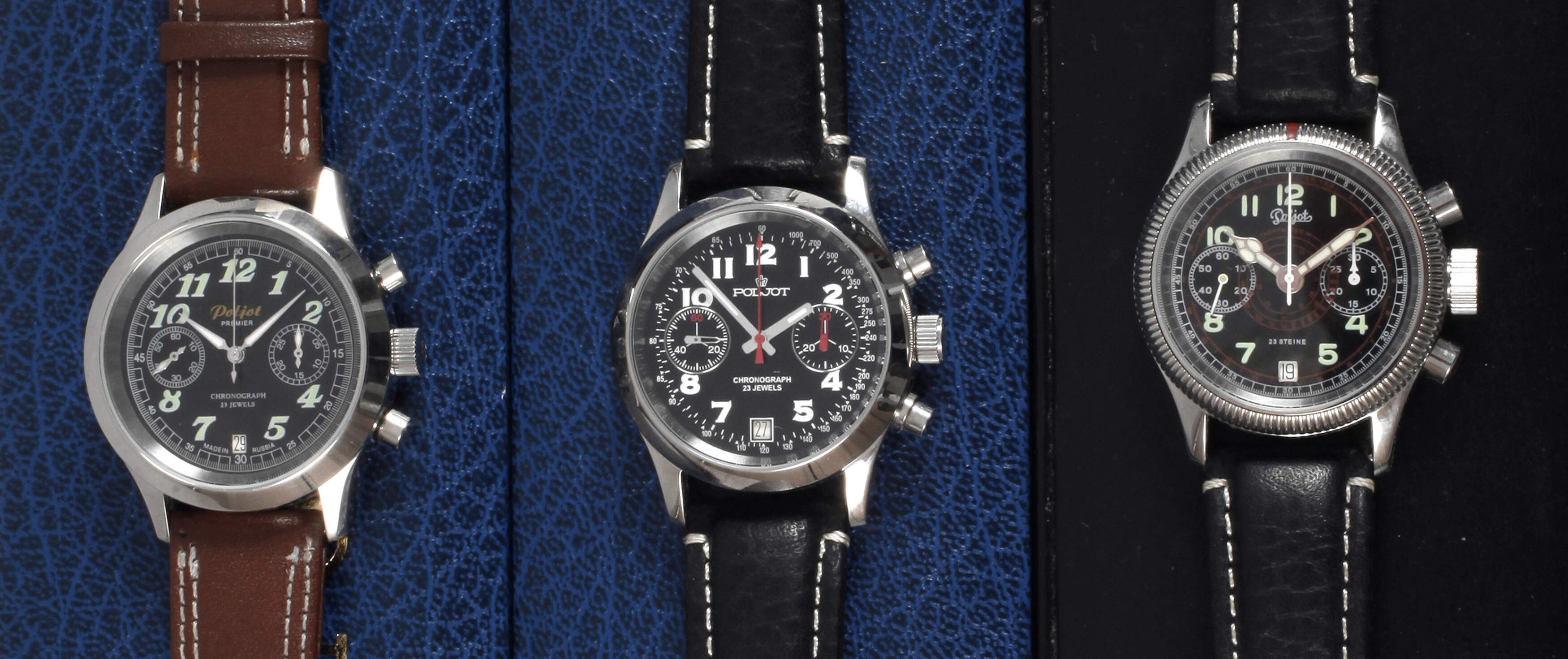 Drei Chronographen Poljot