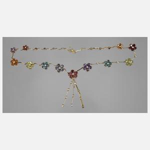 Collier mit Brillanten und Steinbesatz