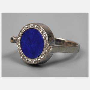 Damenring mit Lapislazuli und Diamanten